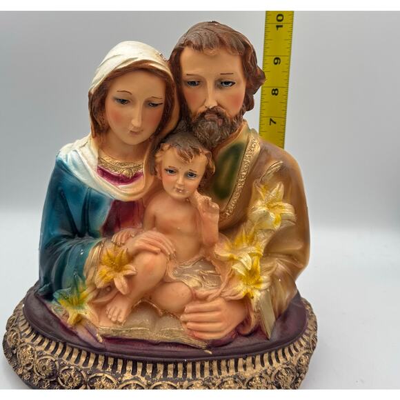 Vintage Holy Family Statue Jesus Mary Joseph Catholic Nativity Figurine Decor - Picture 10 of 10